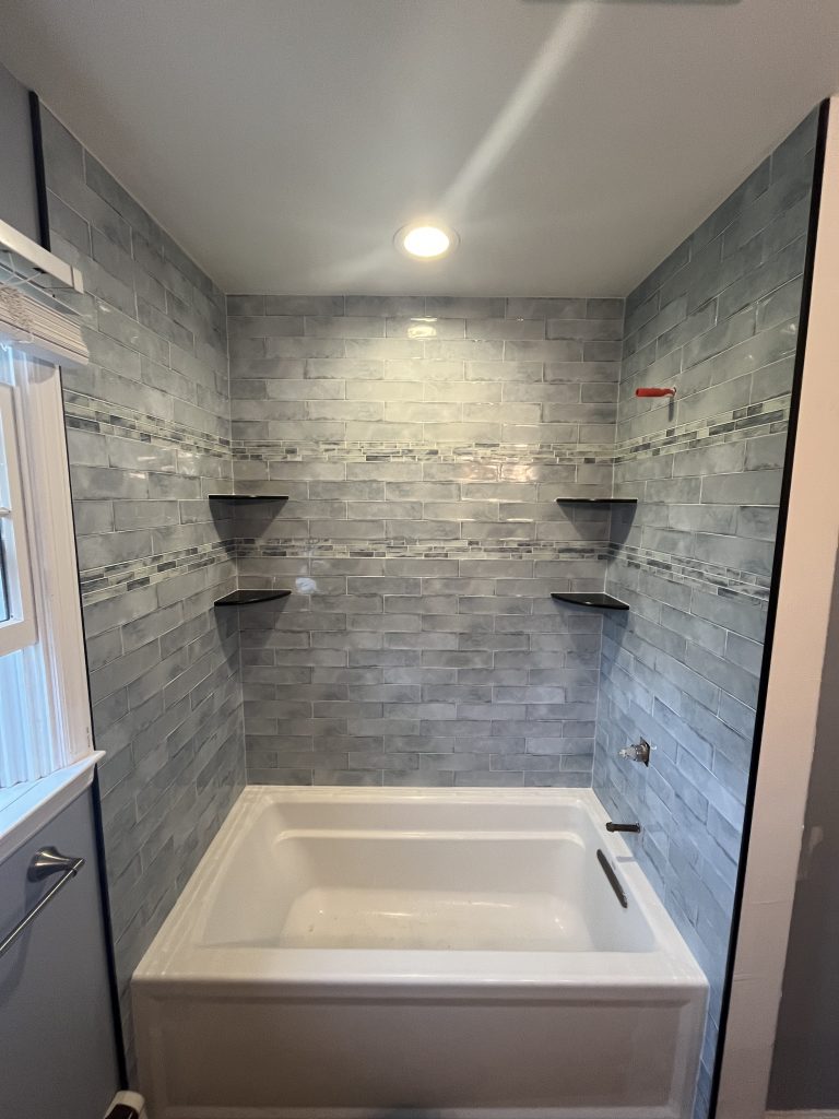 glass tile in shower